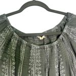 Altar'd State  Womens Size Small Green Cream Off The Shoulder Bell Sleeve Top Photo 3