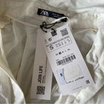 ZARA  Stretch Linen Sustainable Ethical Mini Shirt Dress Small Photo 3