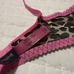 Betsey Johnson Animal Print 34C Unlined Semi Sheer Mesh Brown Pink Accents Photo 4