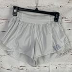 Lululemon  Hotty Hot Shorts White Size 8 OVA Monogram Lined Athletic Summer Gym Photo 0