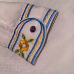 Bob Mackie  Wearable Art Embroidered Floral Bib Blouse Medium Photo 5