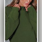NEW Mock Neck Trendy Lantern Sleeve Ribbed Knit Bodycon Pullover Sweater Dress S Green Photo 6
