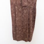 VTG 90s Gillian Womens Silk Dress Sz 10 Brown Floral Wrap Midi Witchy Whimsigoth Photo 2