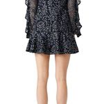 Keepsake Engage Navy Blue Lace Long Ruffle Sleeve Mini Dress Size L Photo 1