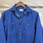 L.L.Bean Vintage Denim Shirt Dress Women’s MIDI Button Front Size 14 Cottage Photo 4