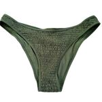 Kendall + Kylie Henley Smocked Cheeky Bikini Bottom Dark Ivy Size XL NWT Photo 4