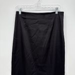 Byer Too California Vintage Black Satin Long Skirt Juniors Size 11 Slit Formal Photo 1