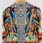 Chico's  Artsy Boho Cardigan Womens 0 XS‎ Multicolor Rayon Open Front Lightweight Photo 7