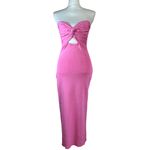 SNDYS Maia Dress in Pink Medium New Womens Strapless Knit Midi Photo 3