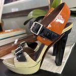 Marni Leather Colorblock Peep Toe Sandals Multicolor Womens Size 36.5 Photo 2