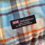 Cashmere Blue Plaid Fringe Scarf Made in Scotland 66 x 11.5 Photo 4