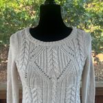 Anthropologie Moth Ella Cable Knit Sweater White Layered Size XS Photo 4