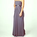 David's Bridal David’s Bridal Navy Chiffon Strapless Long Dress, sz. 2 Photo 3