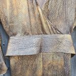 Worth Gold and Brown Sheath Dress with Dolman Sleeves 100 % Silk Size 4 Photo 2