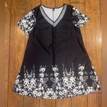 SheIn Curve Black and White Floral Tunic style dress woman’s 1XL Photo 2