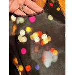 Milly  New York Black Satin Colored Polka Dot Party Dress Size 2 XS Sheer Edges Photo 6