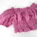 ZARA Off Shoulder Ruffle Milkmaid Top Bubblegum Pink Medium Bloggers Fave Smocke Photo 2