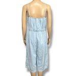 No Boundaries  Womens Denim Jumpsuit Sleeveless Wide Leg Mid Calf Blue Large Photo 3