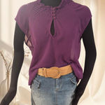 Y2K Sheer Purple Key Hole Blouse Size M Photo 0