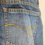 Jordache Blue Denim Mini Skirt with Rhinestone Accents and Raw Hem Size 3/4 Photo 5