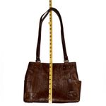 Vintage • Beautiful Embossed Leather Shoulder Bag • Made in Paraguay Brown Photo 9