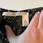 DKNY Jeans Women SZ Medium Blue Green Black Grey Gray Camo Tiered Layered Skirt Photo 1