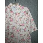 Miss Elaine Medium House Coat Robe Floral Womens Quilted Zip Pink White Womens Photo 2