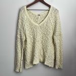 Free People  Songbird Popcorn Knit Oversized Slouchy Sweater Yellow M Photo 2