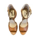 Michael Kors Michael By Ariana Wedge Platform Sandals Brown Size 9.5M Ostrich Photo 5