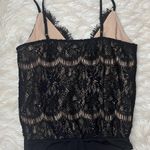 Sugar Lips Sugar + Lips Black Faux Wrap Lace Sleeveless Bodysuit Photo 5