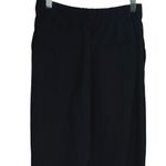 ZARA  Wide Leg Mid Rise Trouser Pants Front Side Pockets Belt Loops M Black #3102 Photo 9