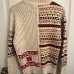 American Eagle Outfitters Women’s size XS Christmas Cable Knit Cream Sweater Photo 6