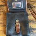 Liz Claiborne Vintage 90’s Crossbody Black Contrasting Brown Trim Buckle Snap Photo 5