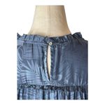 Pookie & Sebastian Shirt Women Large Blue Floral Ruffle Trim Blouse Tropical Photo 8