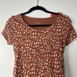 Isabel Maternity Brown Animal Print Short Sleeve Dress Photo 3