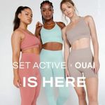 Set Active  x OUAI Limited Edition Taupe One Shoulder Rib Sports Bra Small Photo 4