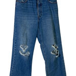Levi's Levi’s Ribcage Straight Ankle Jeans Womens 30 Medium Wash High Rise Distressed Photo 0