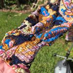 Sanctuary Multicolor Semi Sheer Paisley Sparkle Blouse Size X Small Puff Sleeves Photo 4