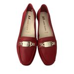 Anne Klein NEW  IFlex Alkolin Red Driving Loafers Shoes Silver Logo Medallion 8.5 Photo 4