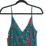 Yumi Kim Anthro Vienna Silk Floral Print A-Line Dress Dandelion Emerald 4 New Photo 3