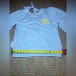 Ganni  Isoli Puff-Sleeve Love Club Sweatshirt,Open Back,Blue,Size XS Photo 5