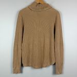 Ralph Lauren  LRL Sweater Womens Medium Tan Waffle Knit Cowl Neck Classic Cozy Photo 1