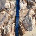 New Arna York Collection Riviera Frill Wonder Palm Shirt Size 20 Linen Blend Tan Photo 3