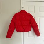 Athleta  Summit Cropped Puffer Jacket Winter Down Coat Red Orange Size XS FLAW Photo 12
