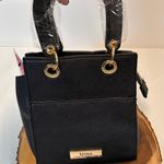 Trina Turk Black Mini Bag with Double Handles Crossbody Strap front slip pocket Photo 4