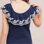 Moulinette Soeurs  Midnight Blue Blouse with White Embroidery Size Medium Photo 5