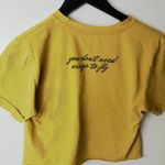 Fifth Sun  Dragonfly Crop Top T Shirt Womens Yellow XS Extra Small Raw Hem Cute Photo 14