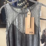 POL Gray Lace Women's Top Photo 4