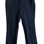 Loft Womens Curvy Straight Leg Sailor Pants Navy Blue Size 8 Nautical Coastal Photo 0