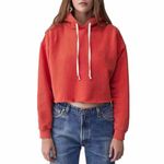 RE/DONE REDONE Washed Women’s Red Crop Top Cotton Hoodie Size Small Photo 1
